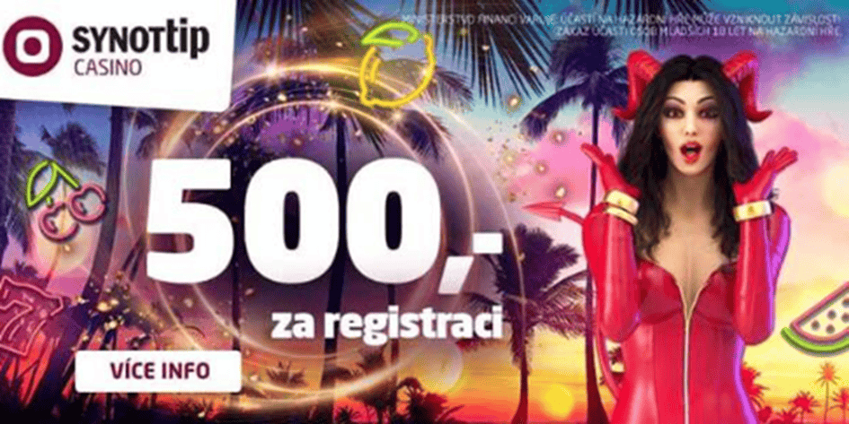 Synot Tip casino – 500 Kč v bodech bez vkladu