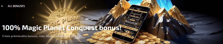 Conquest na Magic Planet finišuje 100% vkladovým bonusem až 2 000 Kč!