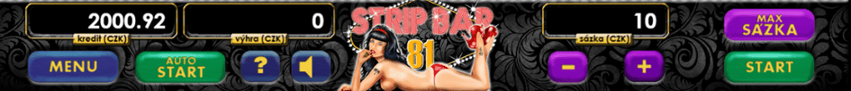 Ovládací panel hry Strip Bar 81