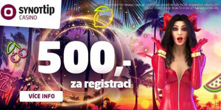 Synot Tip casino – bonus 500 Benefit bodů