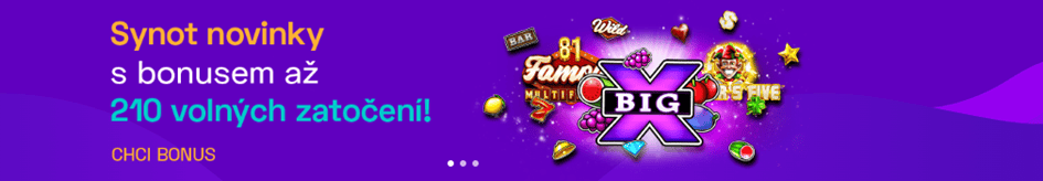 Získejte bonus až 210 free spinů se Synot novinkami v Maxa Vegas!