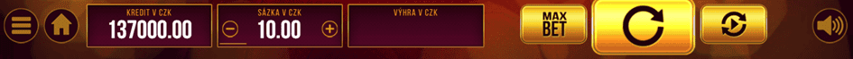 Lišta ovládání ve hře Respin Joker 243