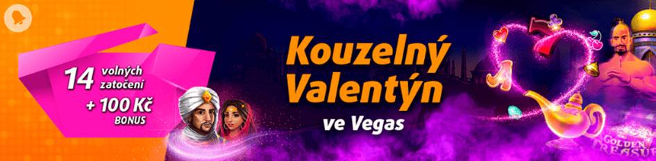 Valentýnských 14 free spinů a bonus 100 Kč v Chance a Tipsport Vegas!