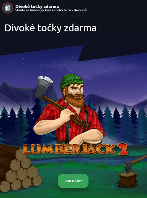 Vyzvedněte si bonus 10 free spinů Lumberjack 2 jen za přihlášení na Betanu!