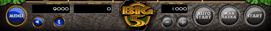 Lišta ovládání ve hře Big 5