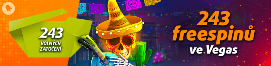 Připište si bonus až 243 free spinů v Tipsport a Chance Vegas!