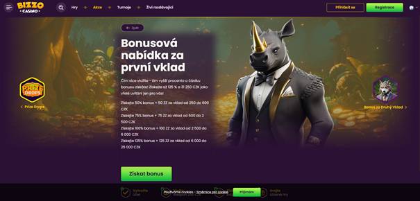 No deposit bonus v Bizzo casinu