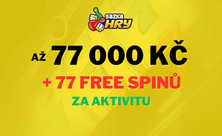 Šťastný čtvrtek na Sazka Hrách – získejte až 77 000 Kč ke vkladu + 77 free spinů