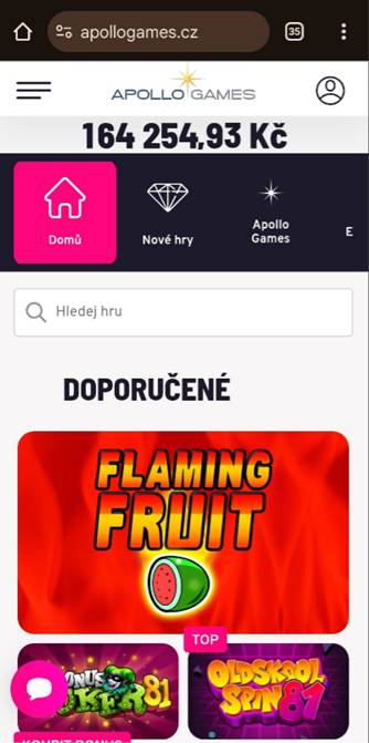 Mobilní verze casina