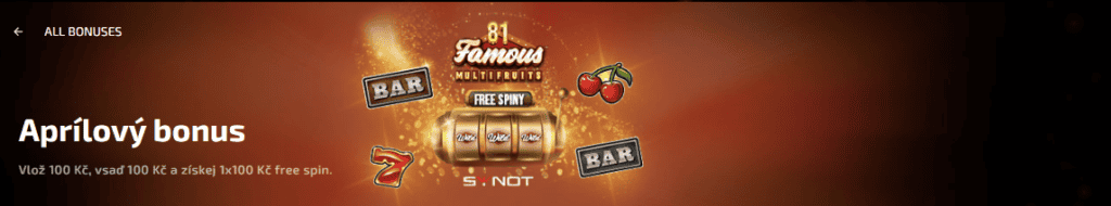 Aprílový free spin za 100 Kč v Magic Planet casinu!
