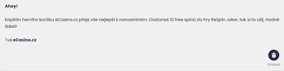 Bonus k narozeninám od eCasino.cz