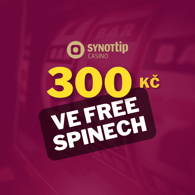 Připište si volná zatočení v hodnotě 300 Kč v Synot Tip Casinu