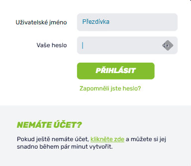Přihlaste se do svého herního účtu