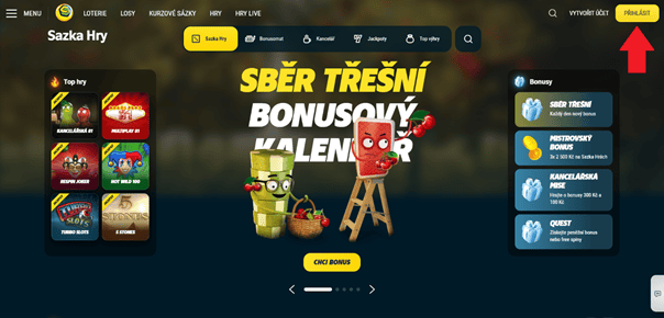 Přihlaste se na Sazka Hry