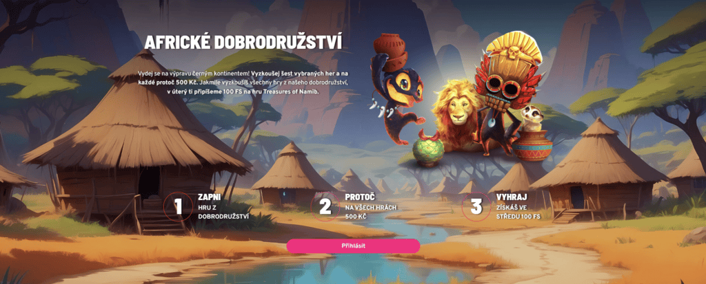 Africké dobrodružství o 500 volných otoček v Apollo Games Casinu