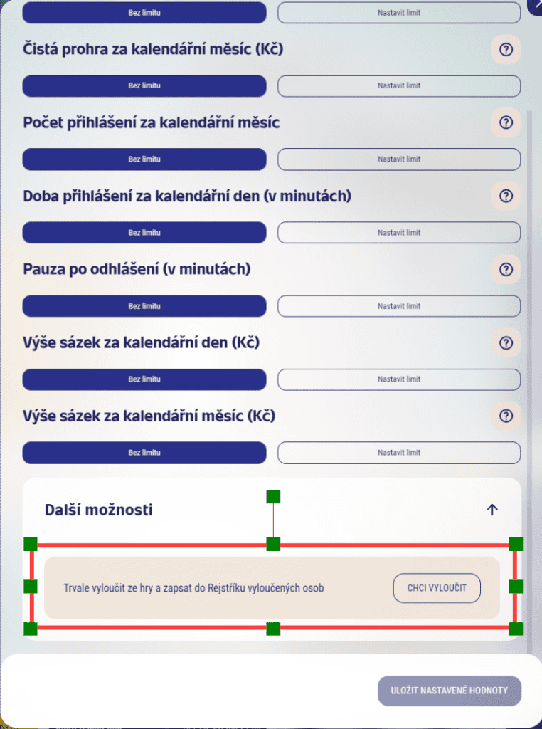 Sebevyloučení ze hry na Sazka Hrách