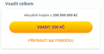 Potvrďte vsazení tiketu kliknutím na tlačítko „Vsadit“