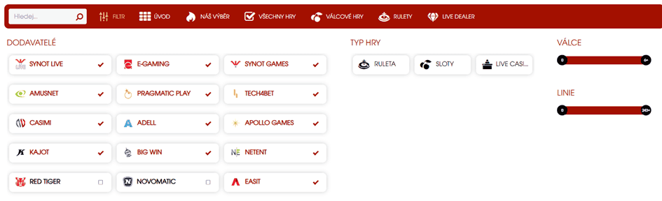 Filtrace výrobců