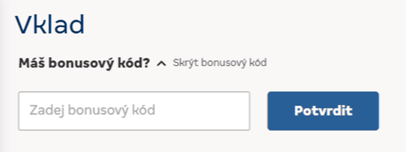 Zadání promo kódu