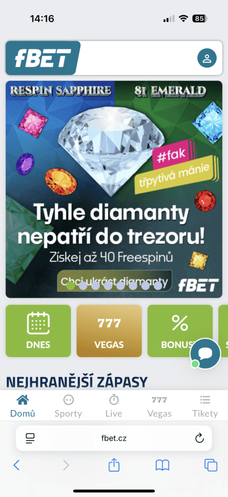 Přejděte na web fBet
