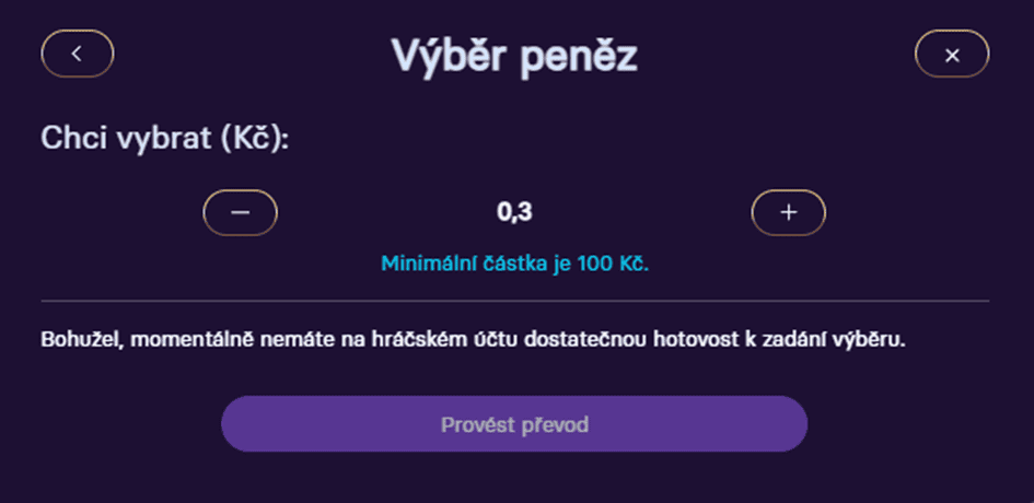 Výběr peněz online