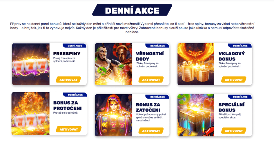 Denní akce ve Forbes casinu