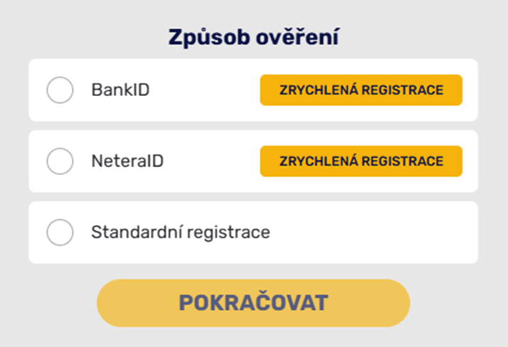 Vyplňte způsob ověření