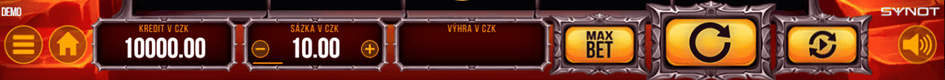 Panel ovládání hry Pekelné štěstí