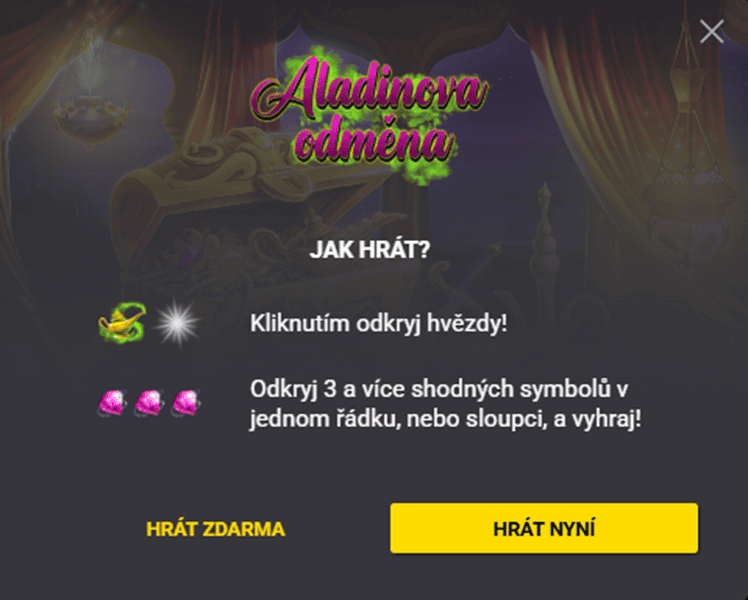 Aladinova odměna v demo režimu zdarma