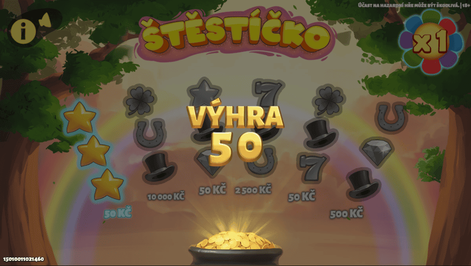 Zobrazí se výhra