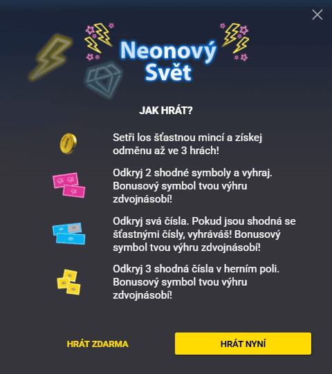 Neonový svět v demo režimu
