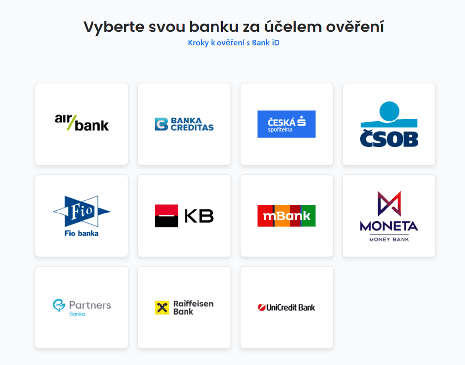 Vyberte svou banku