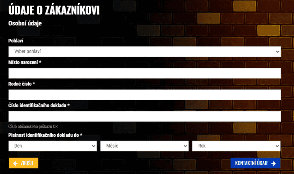 Doplňte údaje