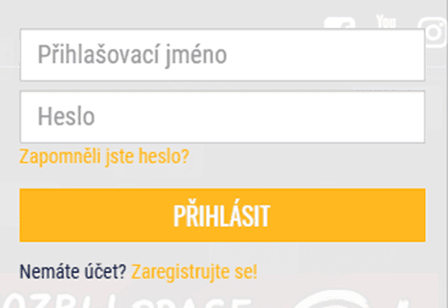 zadejte přihlašovací jméno a heslo