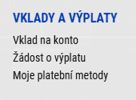klikněte na Žádost o výplatu