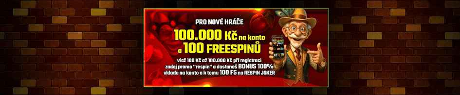 Vstupní bonus 100 FREE spinů za registraci