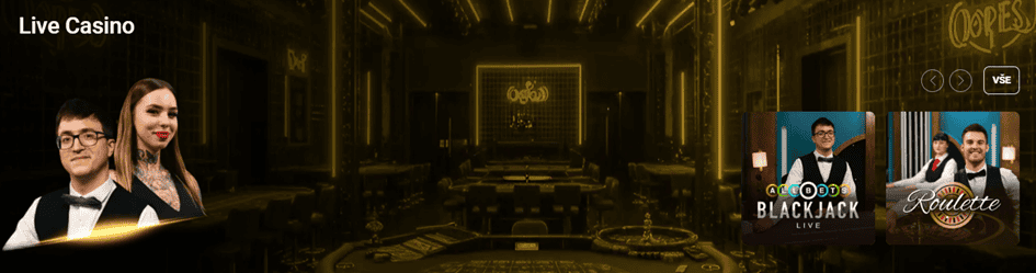 Sekce Live casino