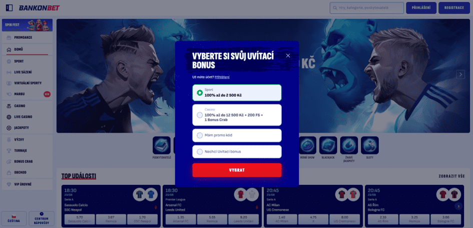 Registrace je pro české hráče zakázaná