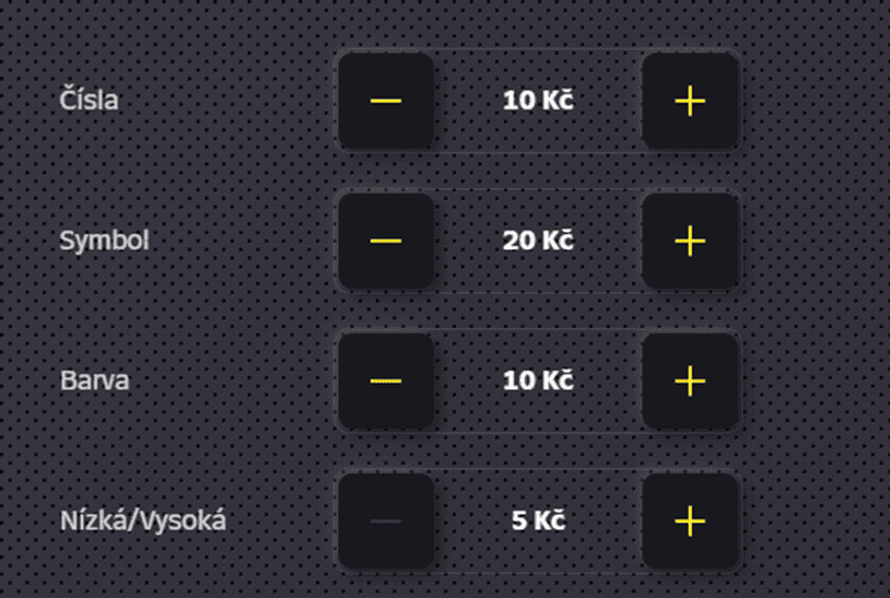 Nastavte si hodnotu sázky