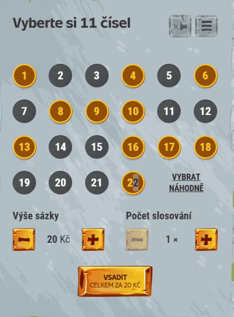 Vyberte čísla