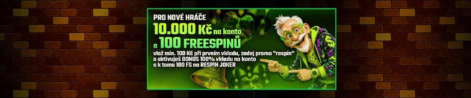 Vstupní bonus 100 FREE spinů za registraci