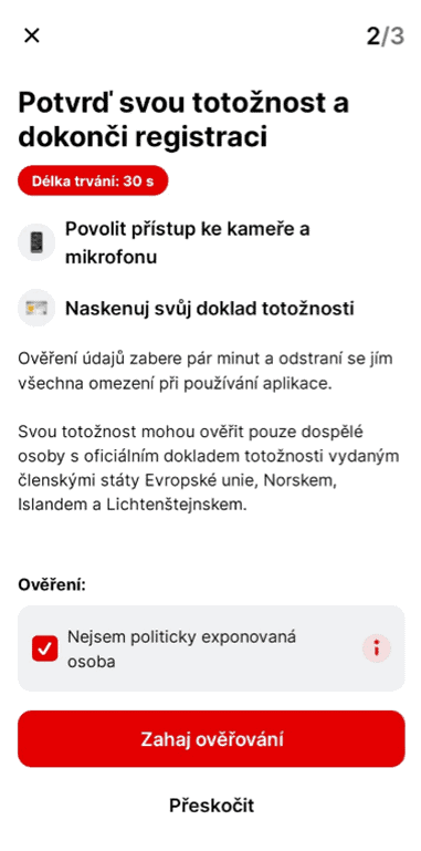 Potvrzení registrace