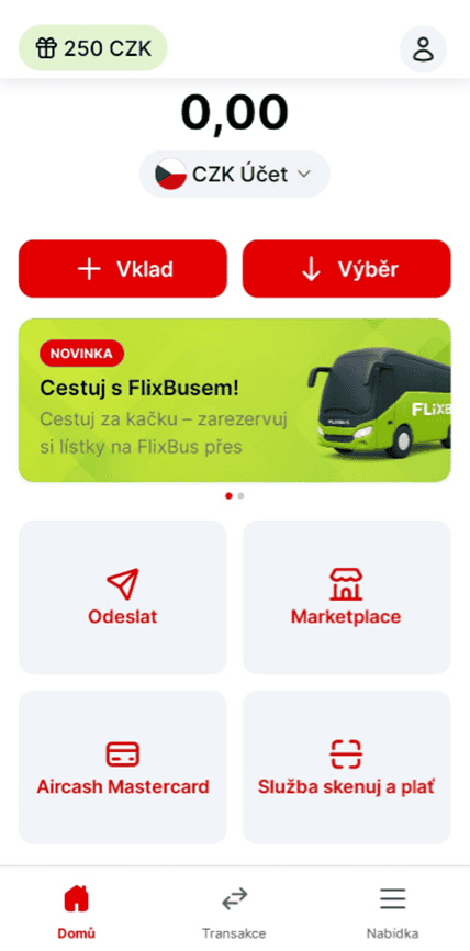 Vložení peněz