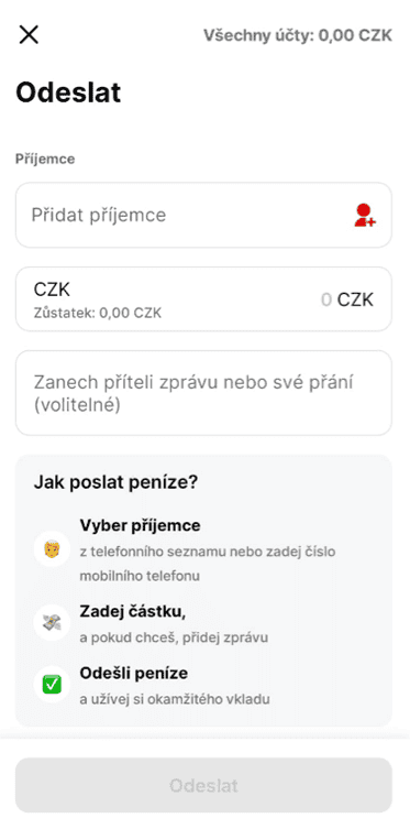 Odeslání peněz