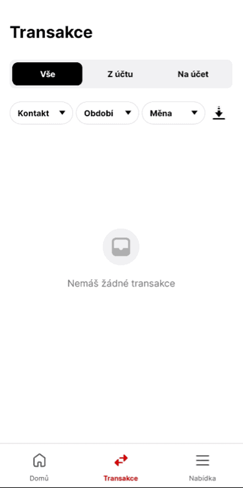 Historie transakcí