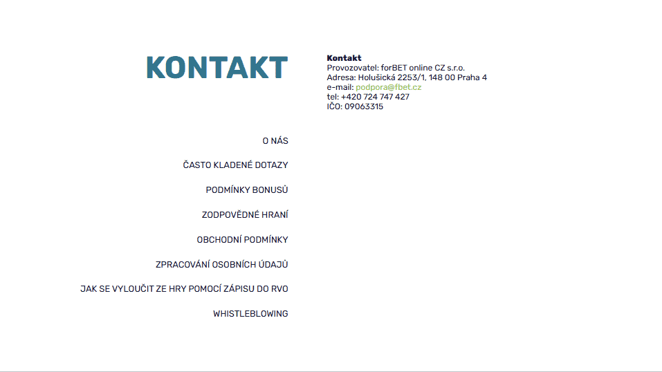 Kontaktní údaje