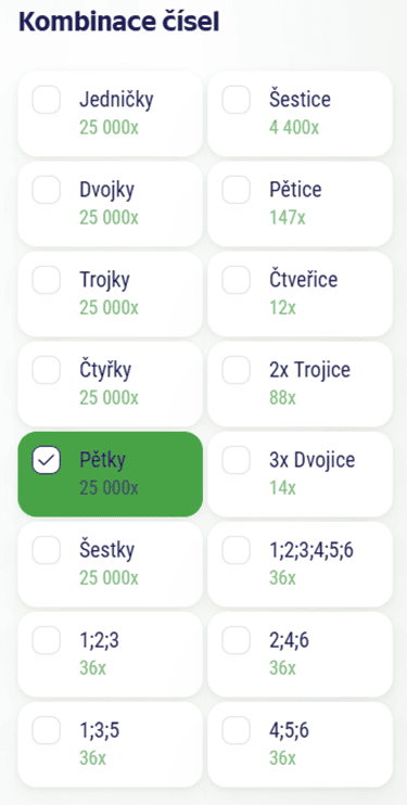 zvolte kombinace
