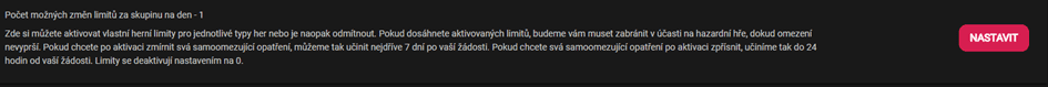 Klikněte na nastavit