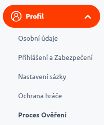 Vyberte „Proces ověření“