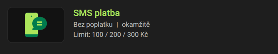 vyberte SMS platba